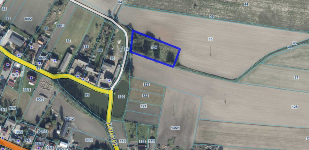 Mapa – działka Drzewce