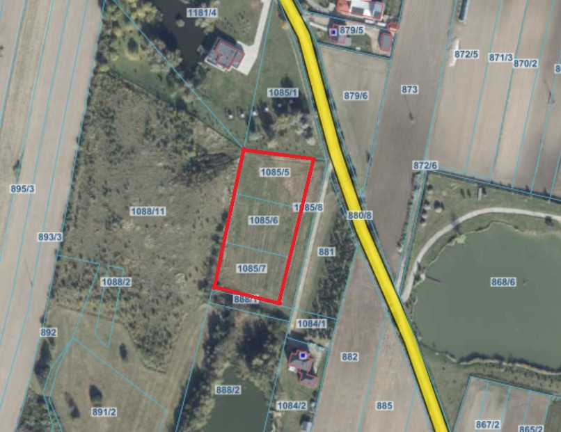 Mapa – działki ul. Krobska Szosa Poniec