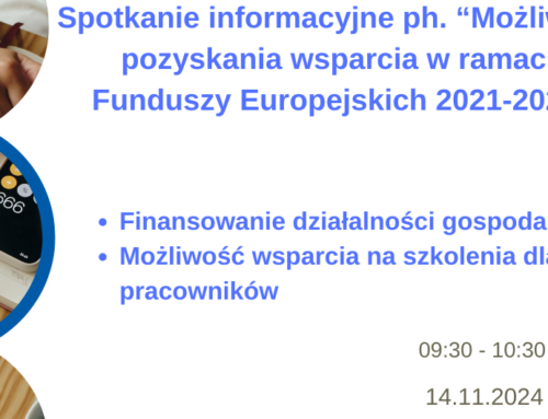 „Spotkanie informacyjne dla przedsiębiorców na temat możliwości pozyskania wsparcia w ramach Funduszy Europejskich 2021-2027”.   