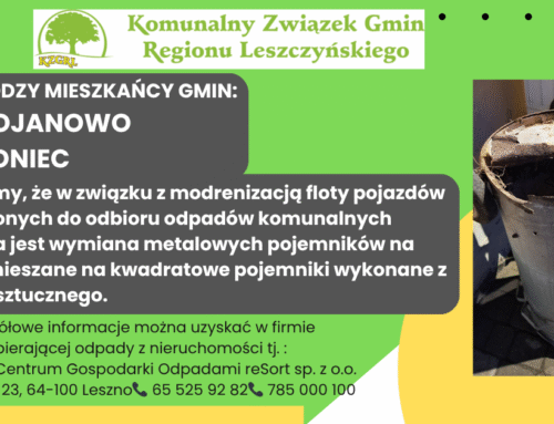 KZRGL – Wymiana pojemników na odpady zmieszane!